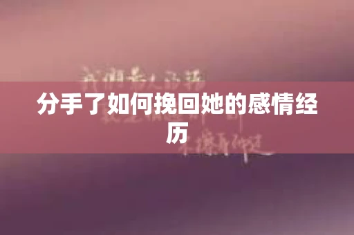 分手了如何挽回她的感情经历
