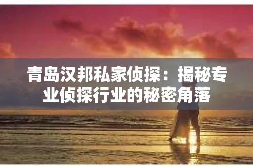 青岛汉邦私家侦探：揭秘专业侦探行业的秘密角落