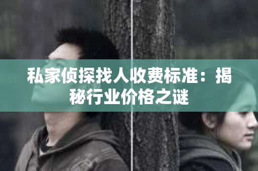 私家侦探找人收费标准：揭秘行业价格之谜