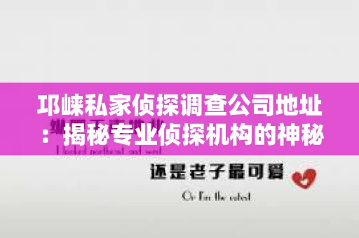 邛崃私家侦探调查公司地址：揭秘专业侦探机构的神秘面纱