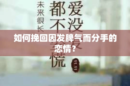 如何挽回因发脾气而分手的恋情？
