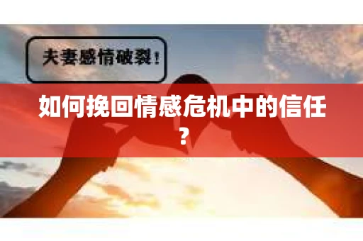 如何挽回情感危机中的信任？