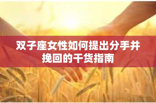 双子座女性如何提出分手并挽回的干货指南